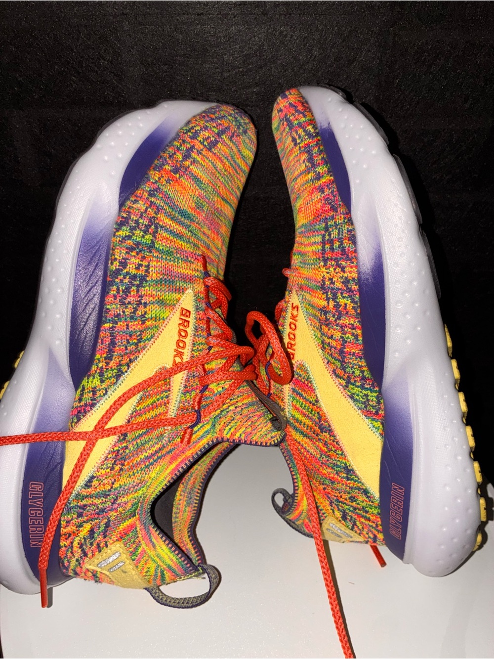 Brooks Multicolor Knit Running Sneakers with Yellow Accent - Picture 3 of 15